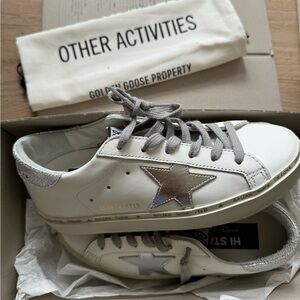 Golden Goose Hi Star with Silver